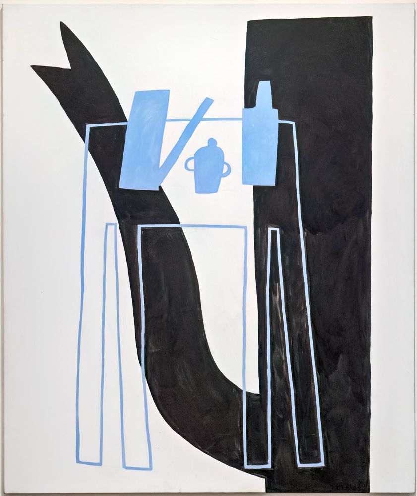 Stilleven met tafel, kan en fles, 2005